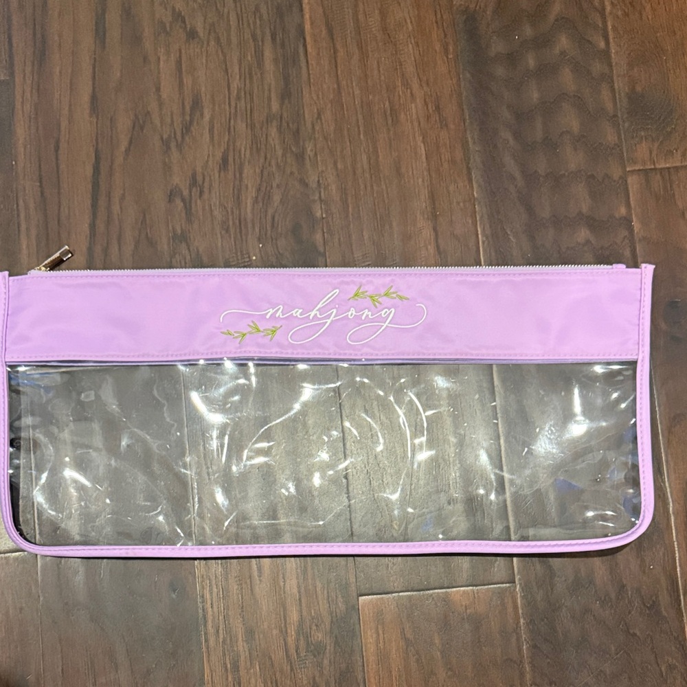 Oh my mahjong Purple Transparent Zipper Pouch